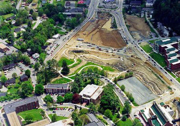 Aerial view of Holmes Center being built Aerial view of Holmes Center being built